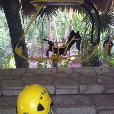 The Zip Bike at Xel-Ha Park in the Riviera Maya, Mexico