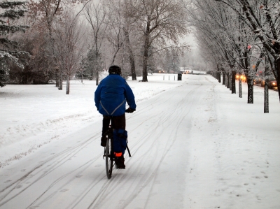 winter bike commuting