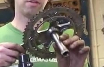 The spindle side is inserted first Hollowtech Cranks by Shimano