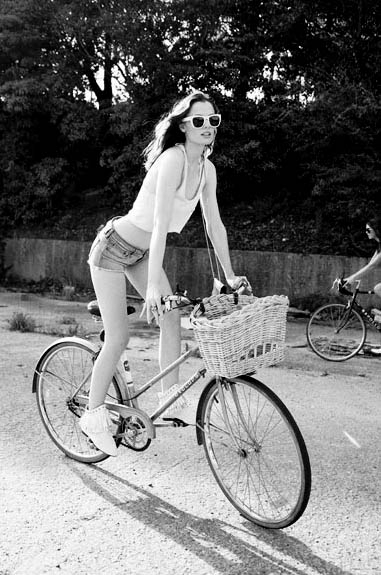 Classy Babe on a Bike