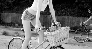 Classy Babe on a Bike