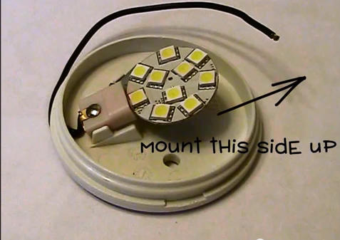 The internal view of the ready to mount light